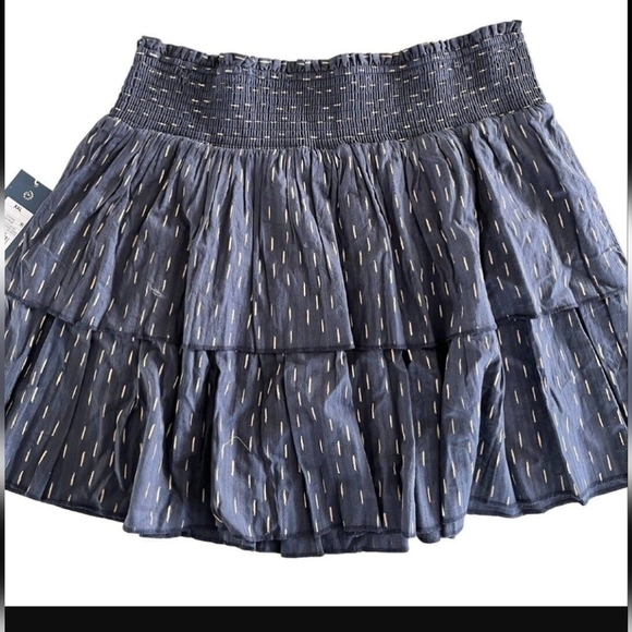 Universal Thread Cotton Skirt, Womens XL Gray blue Tiered high rise skirt - Picture 7 of 15